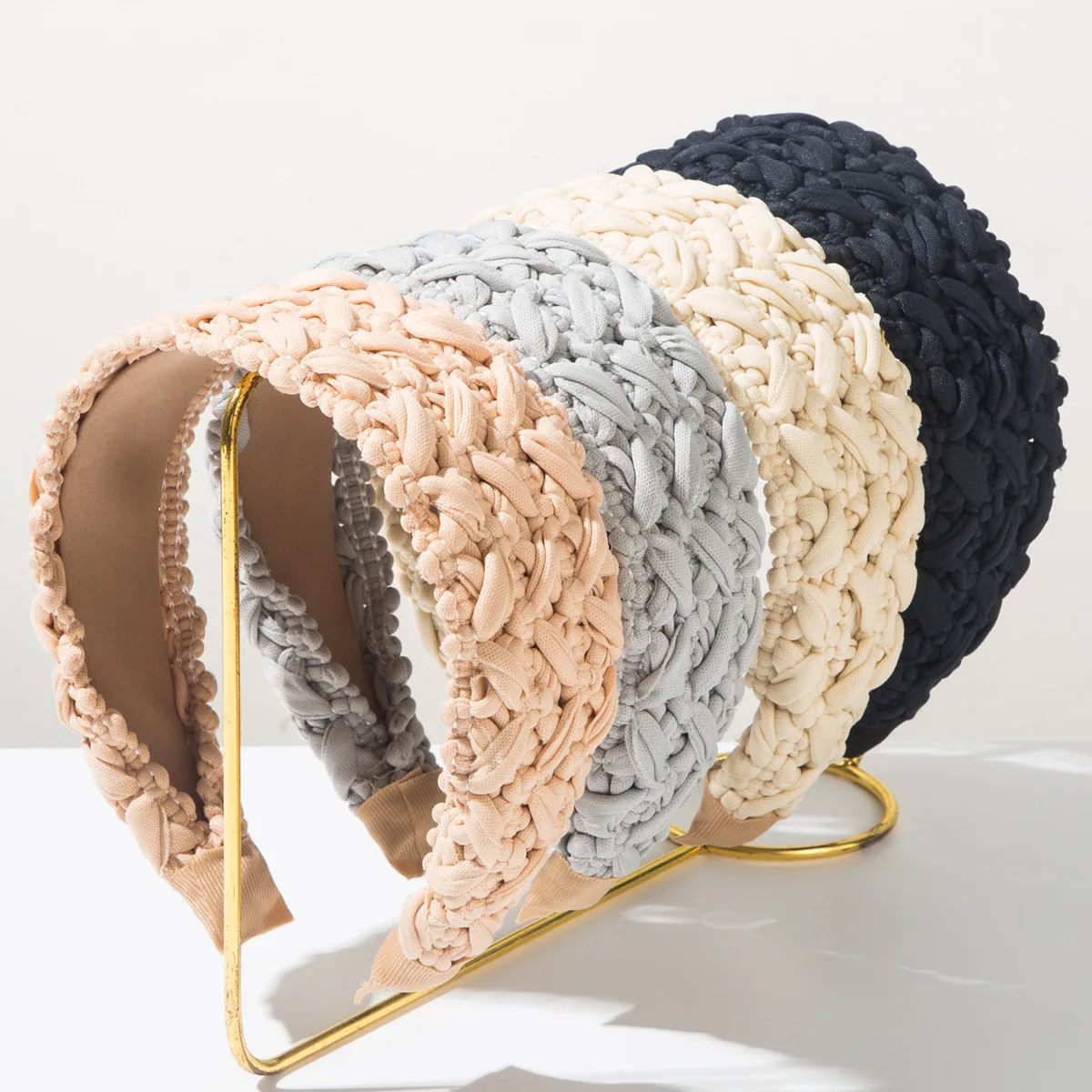 Diadema ancha trenzada de moda coreana, diadema trenzada dulce, aro para el cabello que estiliza el rostro, accesorios elegantes para el cabello