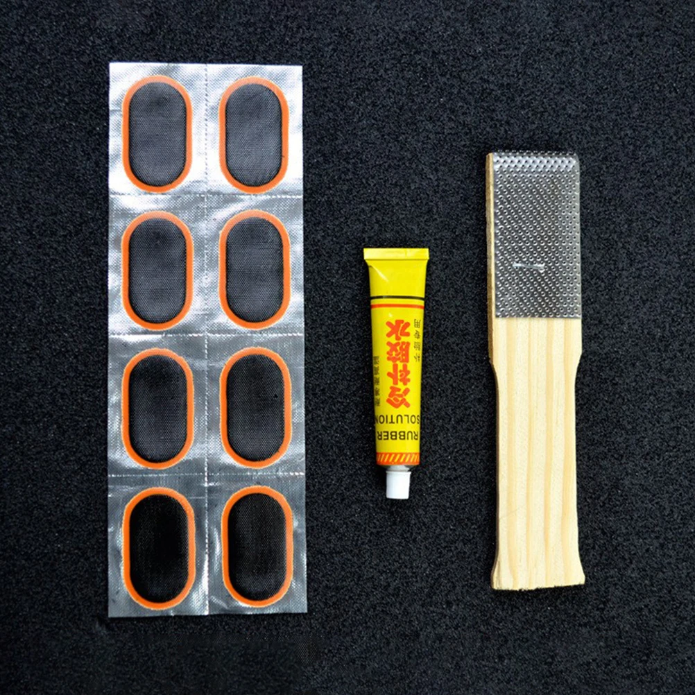Bike Tire Repair Kit Bicycle Patches Durable No Glue Lightweight Portable Complete Set for All Bikes