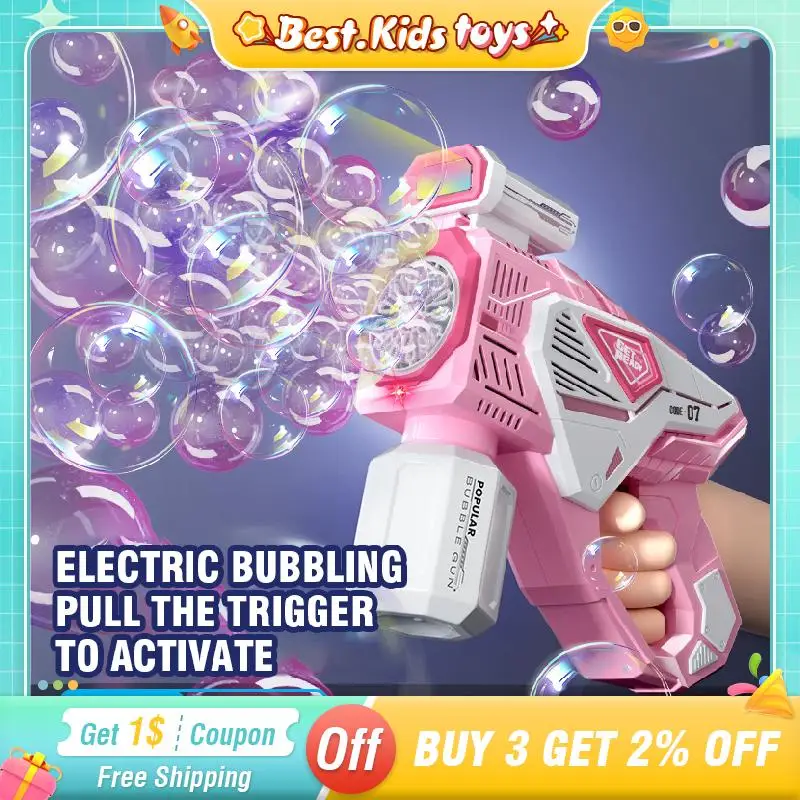 

Electric Handheld Bubble Gun Kids Toys Automatic Soap Blowing Bubble Machine Outdoor Wedding Party Game Boys Girls Birthday Gift
