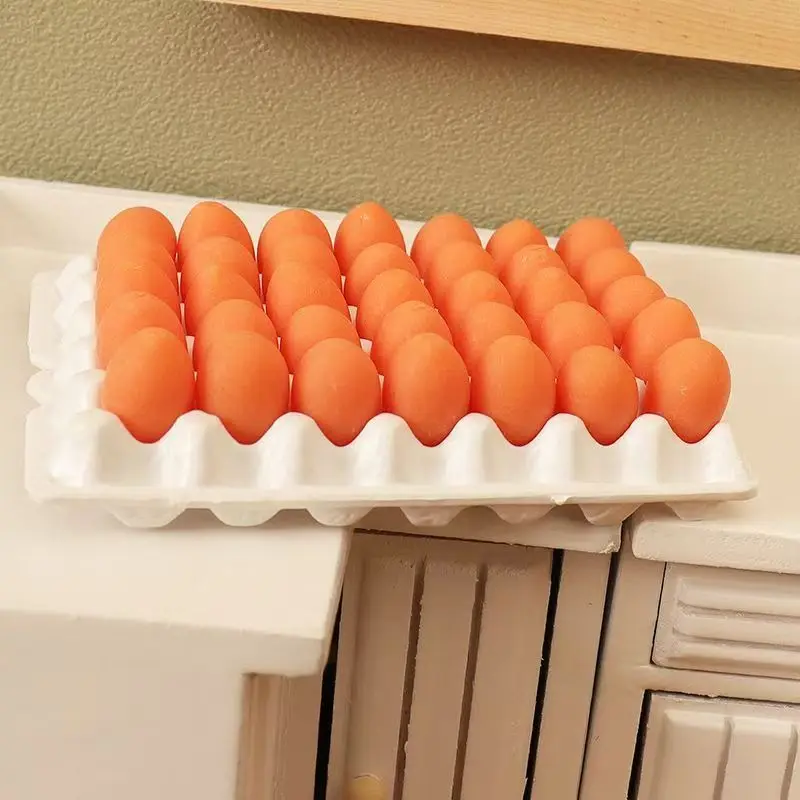 Ovo em miniatura com bandejas de ovo modelo 1:12 escala mini cozinha comida casa de bonecas acessórios casa de boneca diy jogo de cozinha brinquedos de comida