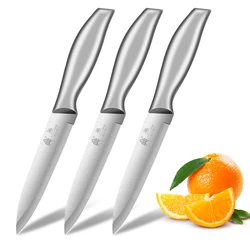 Stainless steel integrated knife, barbecue kitchen utensils Small straight knife high-end sharp steak knife Kitchen accessories