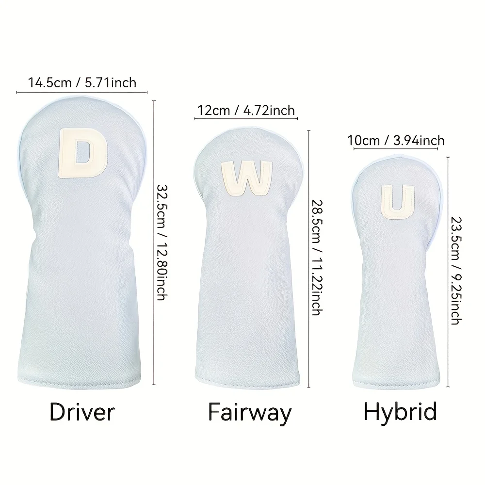 Golf Club Head Covers Golf Club Protective Sleeve Drive PU Waterproof Material Better Protection of Golf Clubs Blue Utility view 6
