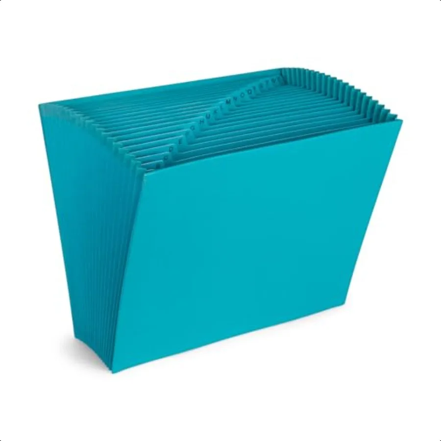 

Blue Summit Teal Expanding File Open Top Letter Size AZ Organizer 21 Pockets