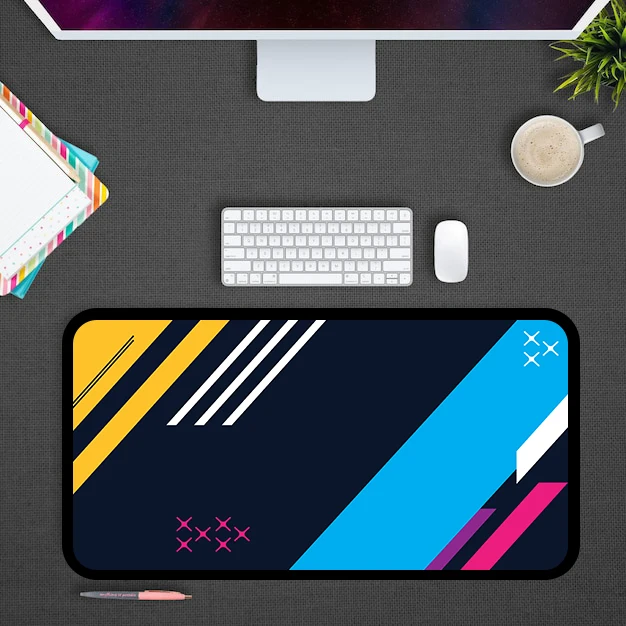 Tapis de bureau bleu Simple, tapis de jeu sur la Table, accessoires de Gamer de bureau, tapis de clavier XXL