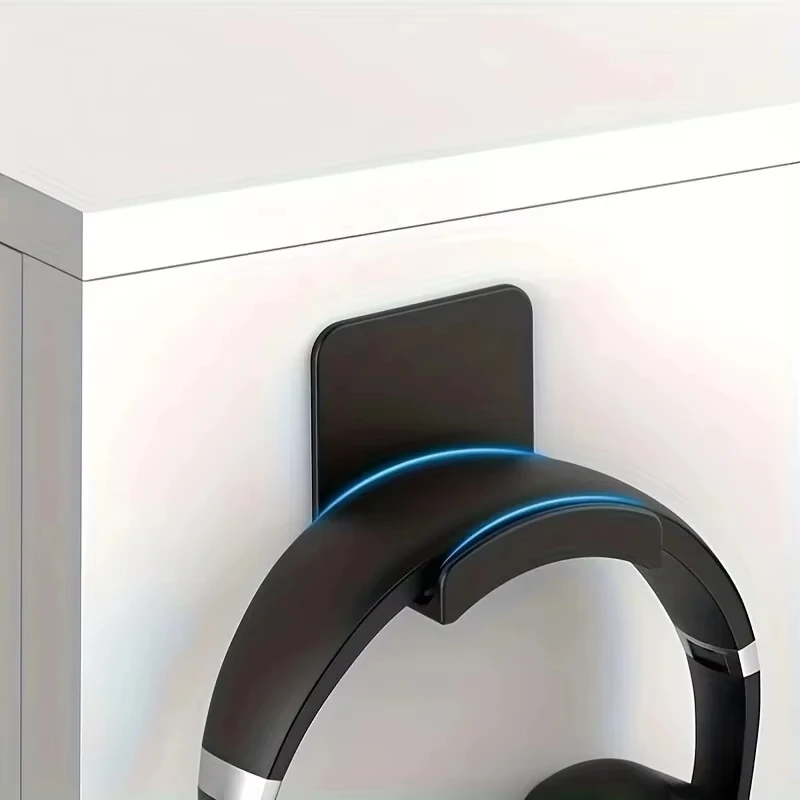 Universal Headphone Stand Under Desk Headset Rack Holder Support Adhensive Plastic Wall Mount Hanger for Gaming Earphone Bracket