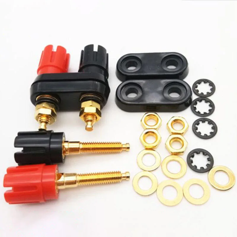 1pcs Speaker Banana Plug Dual Female Terminal Connector 4mm Banana Socket for Speaker Amplifier Adaptor D5