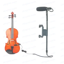 Musical Instrument Microphone for Violin Fiddle Compatible with AKG Bodypack Transmitter Gooseneck Microhpon with Violin Clamp