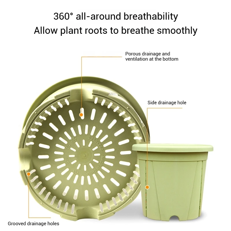 البلاستيك النباتات الخضراء اناء للزهور سميكة الراتنج جالون وعاء شرفة زراعة اناء للزهور التحكم في الجذر مزارعي الشتلات تنفس