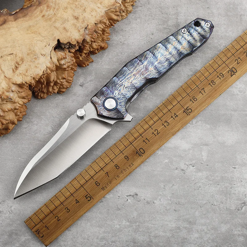 

VG10 Steel Titanium Alloy Handle Folding Knife Outdoor Self Defense Hunting Camping Survival Portable Tool Knife