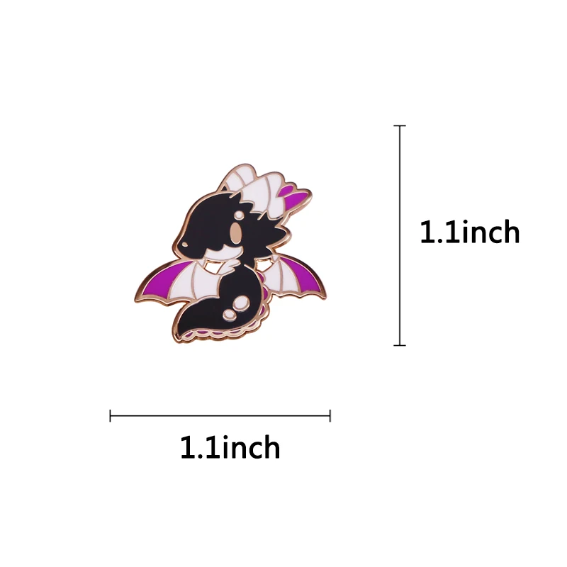 Kawaii Purple White Wings Dragon Enamel Pin Badge Brooch Jewelry Backpack Decoration Accessories