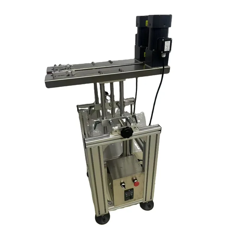 Bottle Side Clamping Transfer Gripper Bottomless Conveyor With Rubber Belt For Date Printing