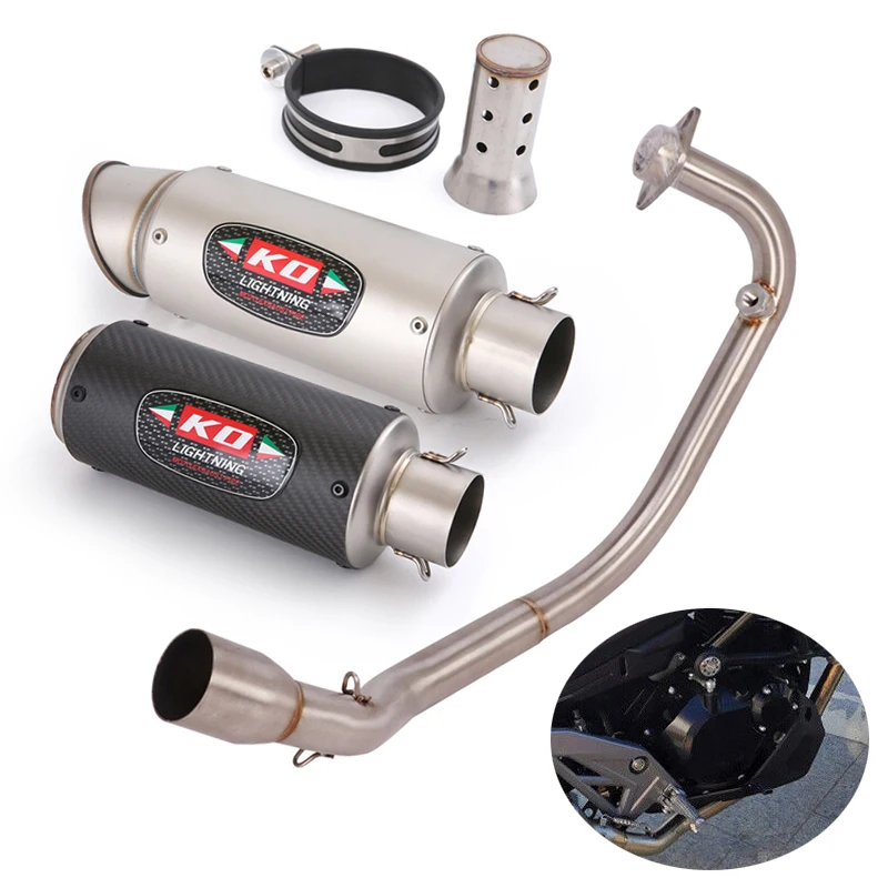 For CF-Moto ST125 Slip On Motorcycle Exhaust Muffler Escape Header Pipe Connect Tube Stainless Steel With DB Killer