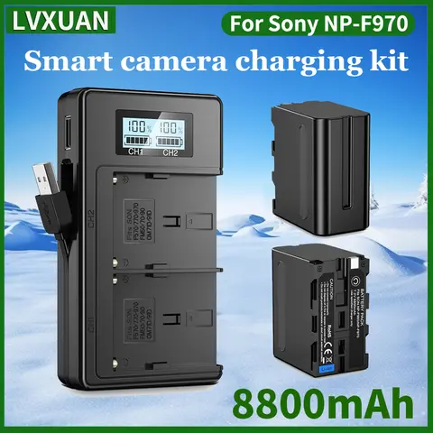 NP-F970 NP-F960 NP-F980 8800mAh 배터리 및 충전기, Sony NP-F975 F550 F55555555550 F930 PLM-100 CCD-TRV35 CCD-RV100 등