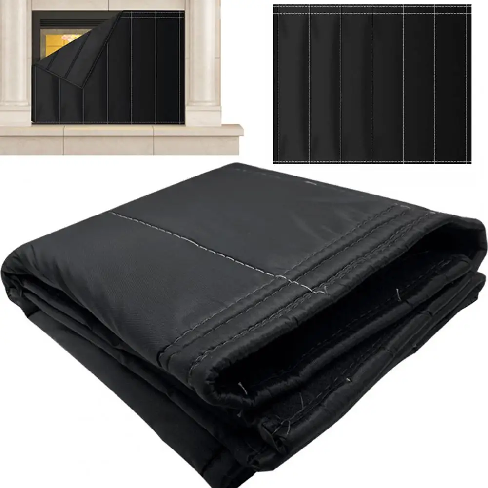 Fireplace Blanket Foldable Insulation Windproof Drafts Out Stops Heat Loss Oxford Cloth Fireplace Stopper Energy Saver