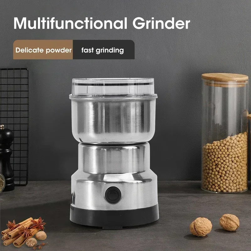 Electric Coffee & Spice Grinder 200W, 400ML Large Capacity Stainless Steel Dry Food Processor with One-Touch Control