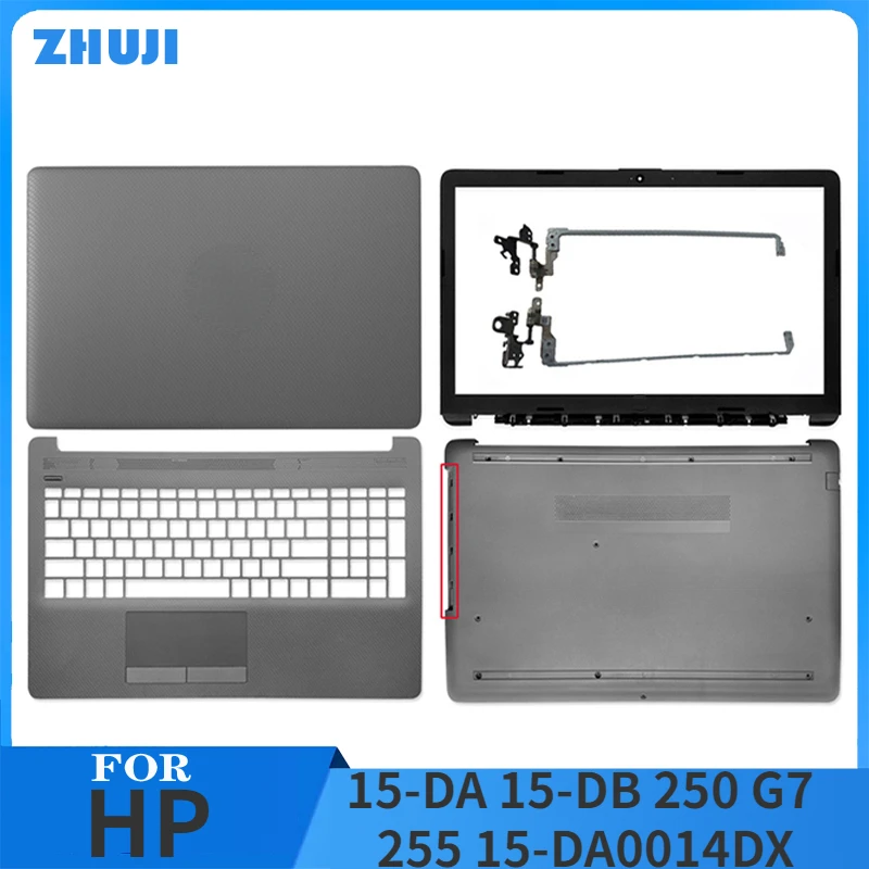 

New Top Back Case For HP 15-DA 15-DB 250 G7 255 15-DA0014DX Laptop LCD Back Cover Front Bezel Hinges Palmrest Bottom Case Gray