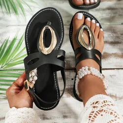 Summer New Women Sandals Fashiob Open Toe Outdoor Slippers Casual Beach Women Shoes Low Heels Comfortable Women Flip-flops 2024