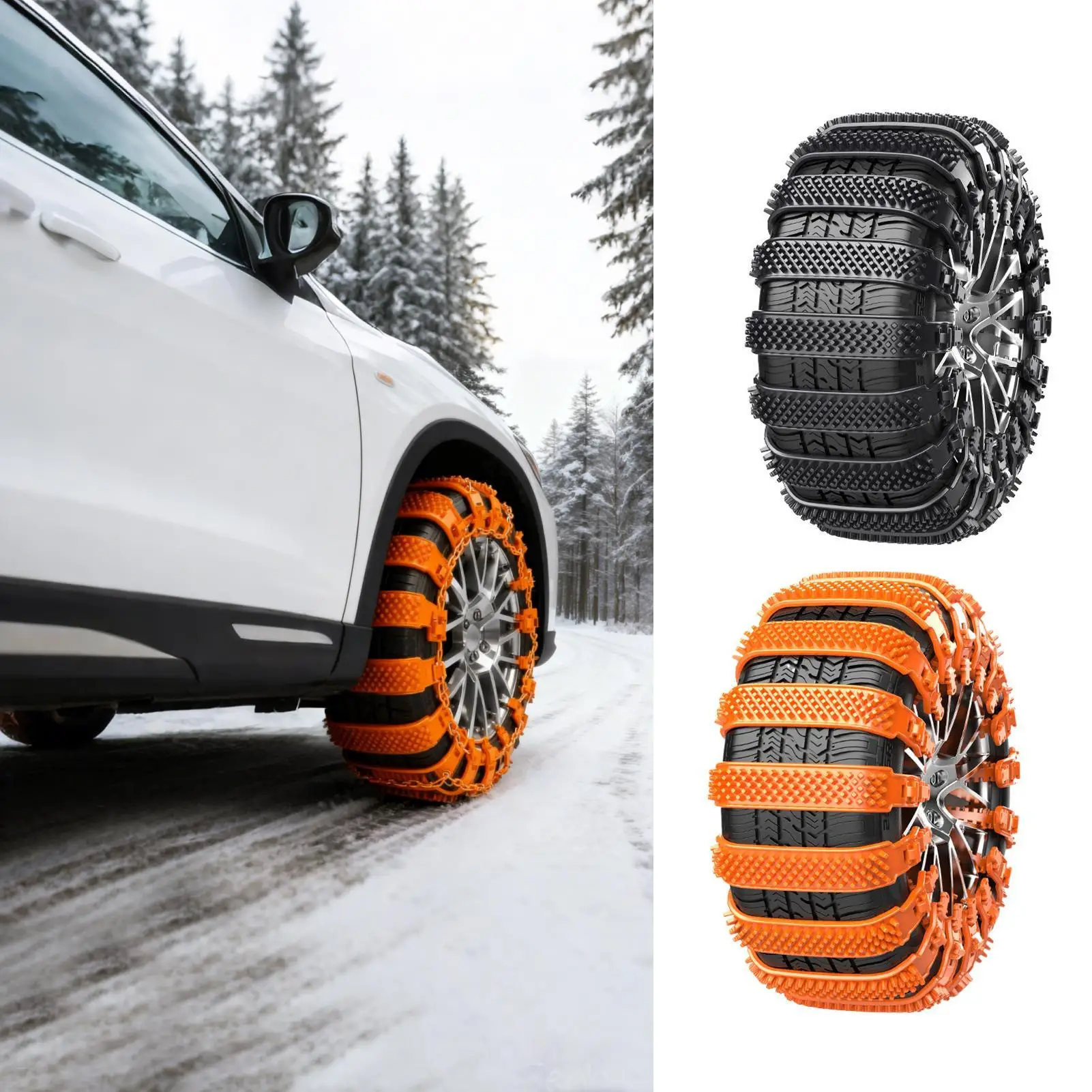 Tire Chains For Trucks Anti-Slip 10piece Tyre Protection Adjustable Snow Truck Tire Chains For Ice Winter Hiking Trailer Offroad