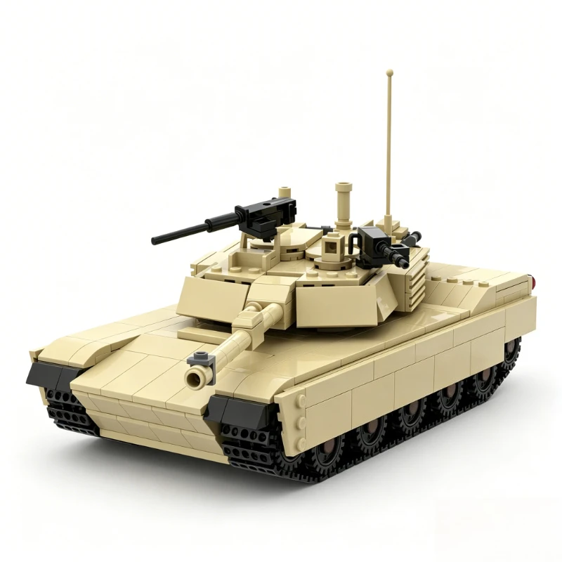 767PCS MOC M1 Abrams Sand Desert Camouflage Main Battle Tank Model Custom Building Blocks DIY Creative Educational Assembly Toy