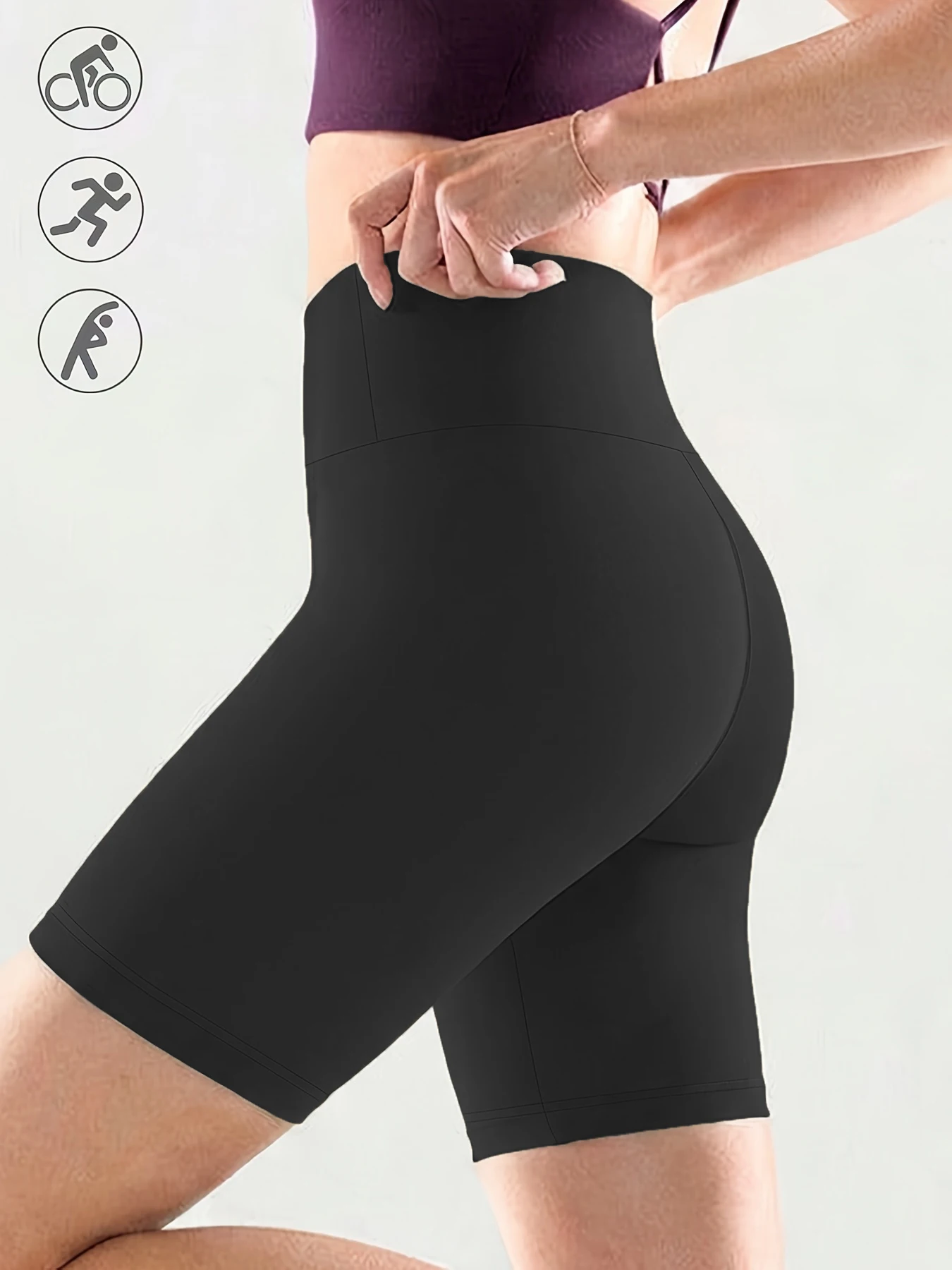 

Women's spring and summer cycling shorts, yoga pants, high-waisted tight pants, and designs for tuck in the abdomen