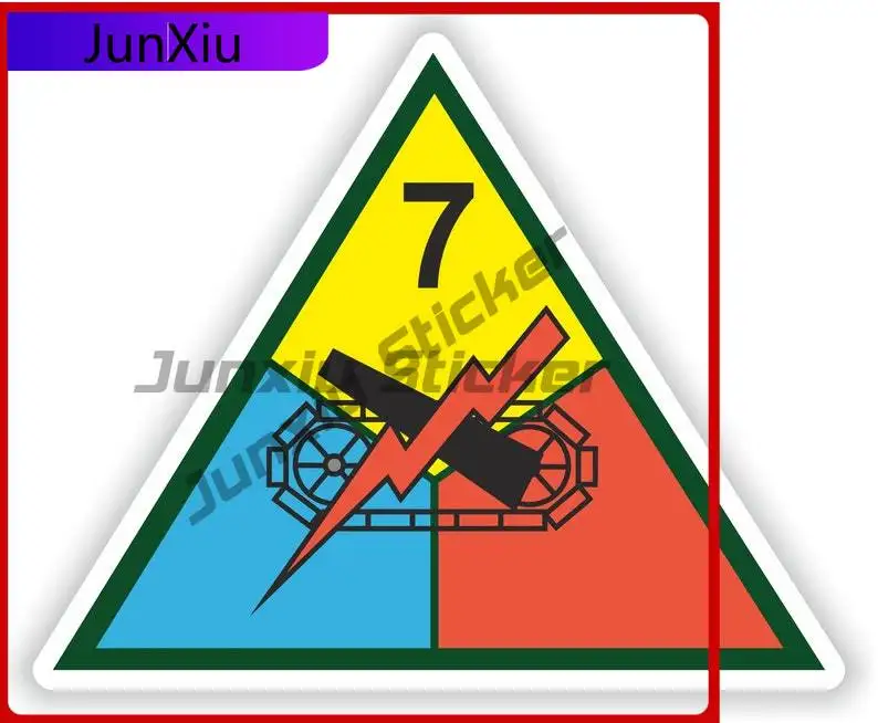 

7th US Armored Division Funny Unique SUV Helmet Waterproof Auto Accessories Vinyl Decal For Car Truck SUV Window Bumper Laptop