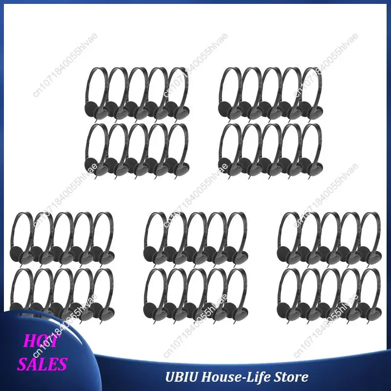 Classroom Headphones 50 Pack For Kids School, Earphones 3.5MM Audio Headset For Students Children Toddler Teens-Best Selling