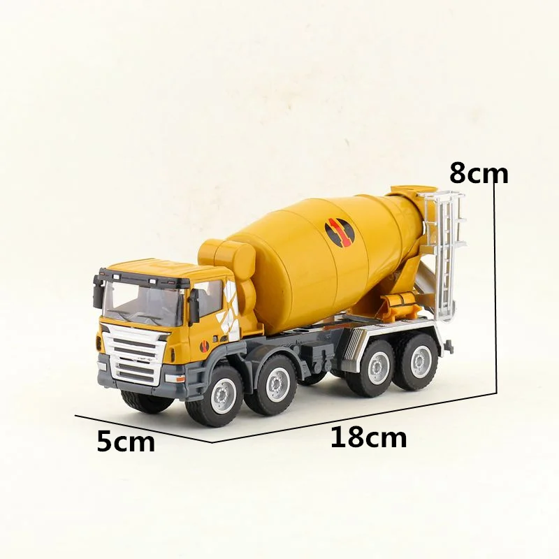 1:50 Scale Diecast Toy Vehicle Model Heavy Concrete Mixer Truck Engineering Car Educational Collection Gift For Children