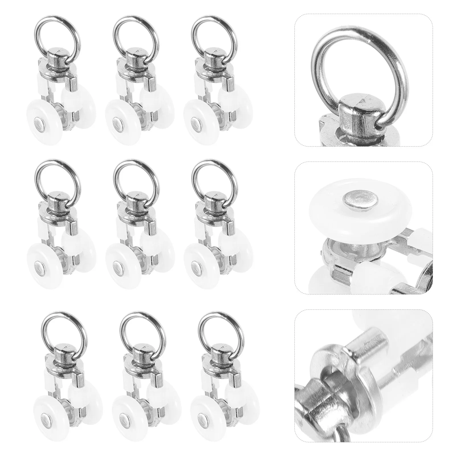 20Pcs Curtain Track Roller Twin Wheeled Silent Gliders Smooth Sliding for Drapes Sheers Valances Room Dividers Windows Bedrooms