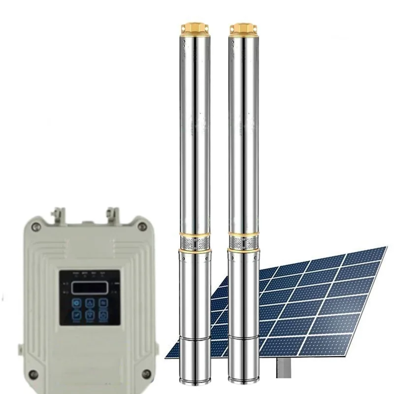 3 Inch 24V Stainless Steel Solar Deep Well Pump, Brushless Submersible Water Pump for Farm Agricultural Irrigation