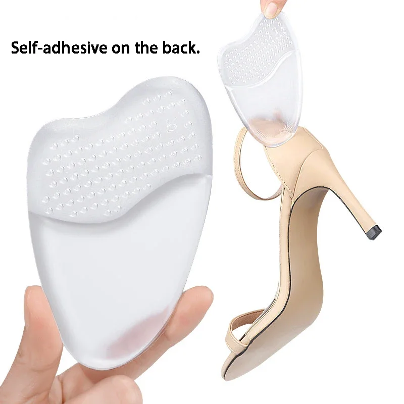 2 قطعة/4 قطعة جديد سيليكون نصف النعال النساء الأحذية منصات قدم منصات للكعوب منتجات العناية بالقدم الصنادل الأمامية عدم الانزلاق وسادة
