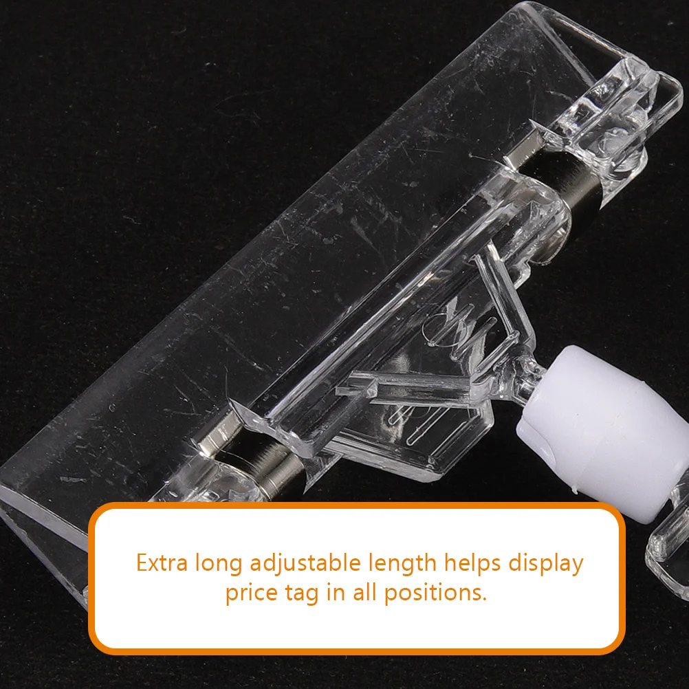 Price Tag Holder Rotating Folder Labels Merchandise Sign Display Mini Clip Double Sided Clips Mechanical Transparent