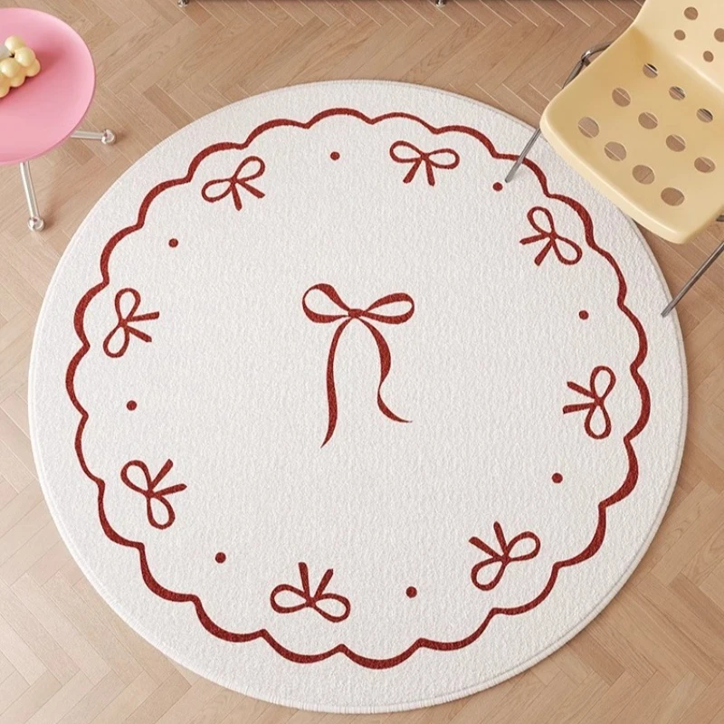 

Pink Round Living Room Carpet Cute Cartoon Bear Print Bedroom Rug Wool Ins Fashion Home Decoration Coffee Table Mats Alfombra 러그