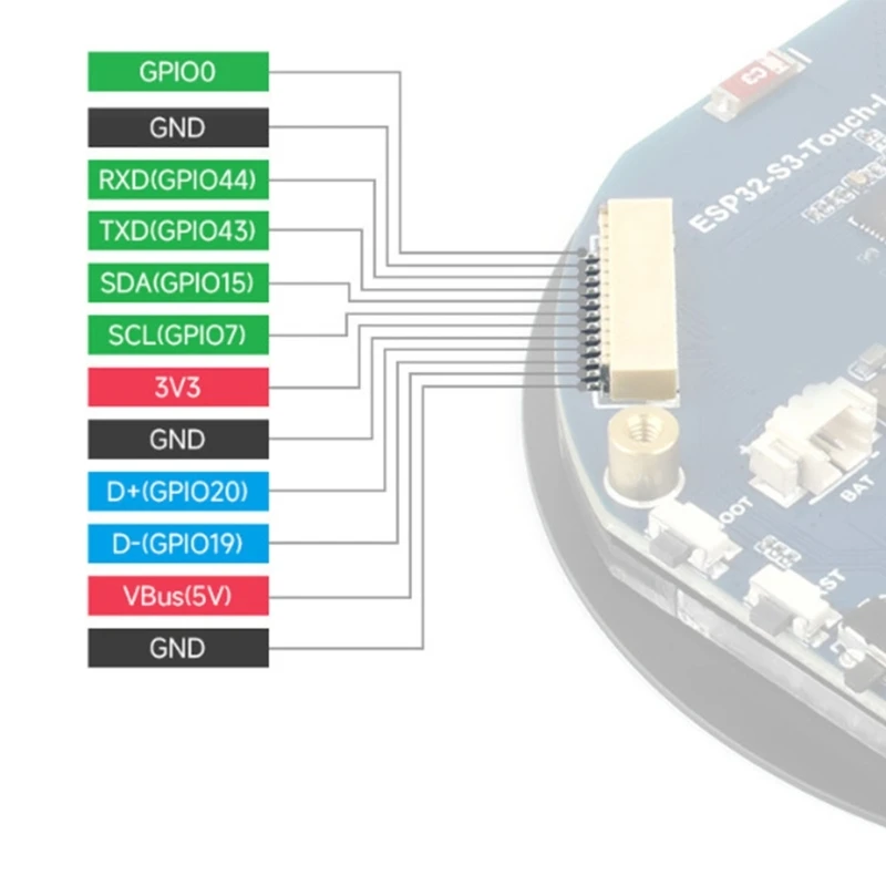 Pantalla táctil a color 2,1 pulgadas y 262K para ESP32S3, compatible con WiFi integrado, procesador 2 núcleos