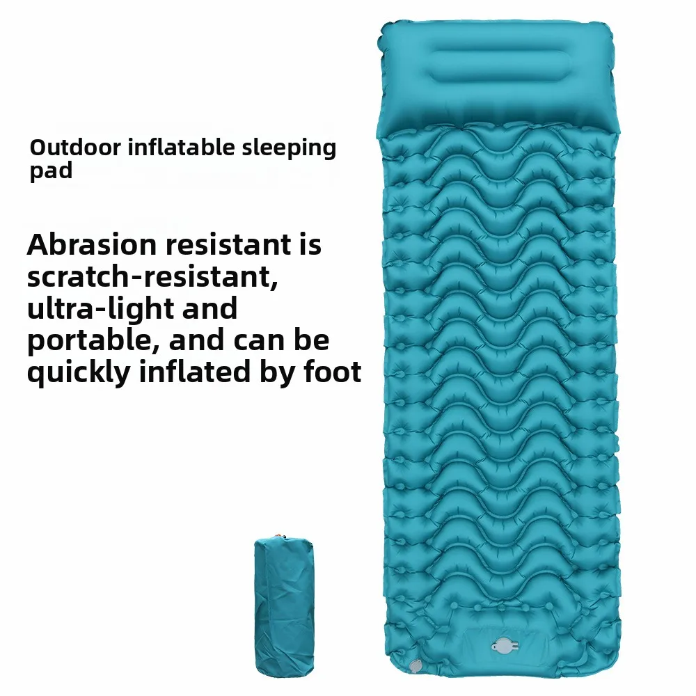 Outdoor Foot Stepping Inflatable Pad Portable Hiking Tent Sleeping Pad Thickened Moisture-proof Single Lunch Break