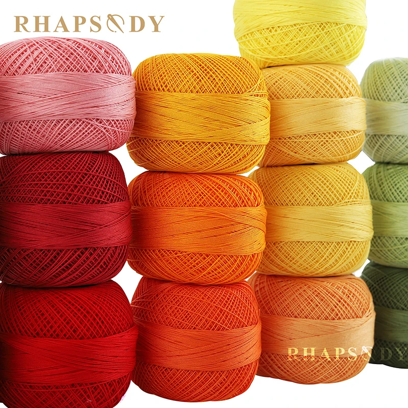 Rhapsody Premium Quality Size 80 Egyptian Cotton Crochet Tatting, Knitting Thread Sewing 10G 184 Yards Spring Macaron 31 Colors