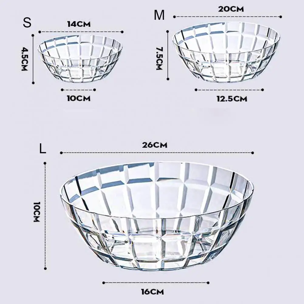 

Excellent Fruit Bowl Durable Transparent Lightweight Large Mixing Salad Bowl Mixing Bowl Extra Thick