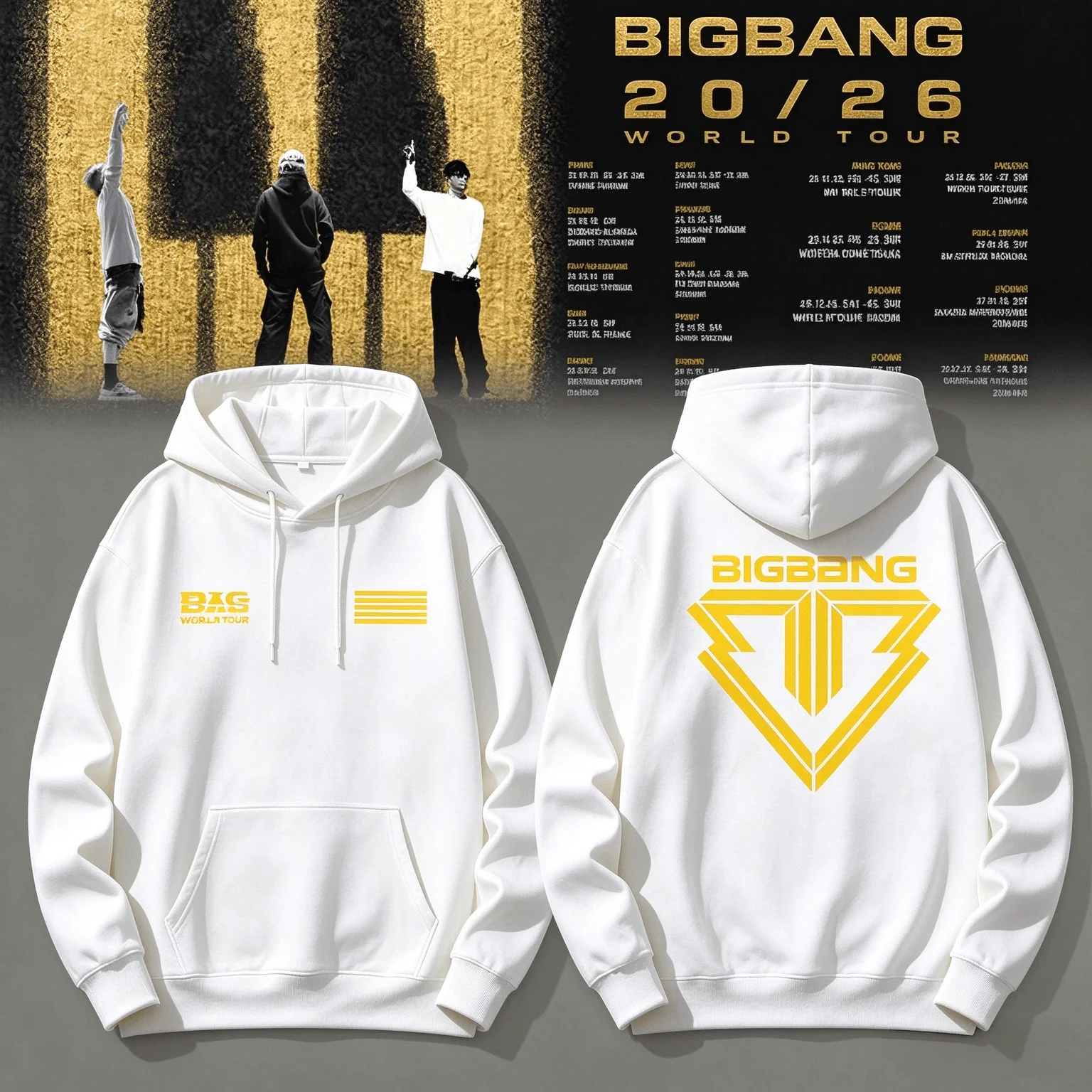 Kpop Big Bang 20th Anniversary World Concert Tour Hoodies for Women Fans' Peripheral Gifts Oversized Y2K Couple Sweatshirts