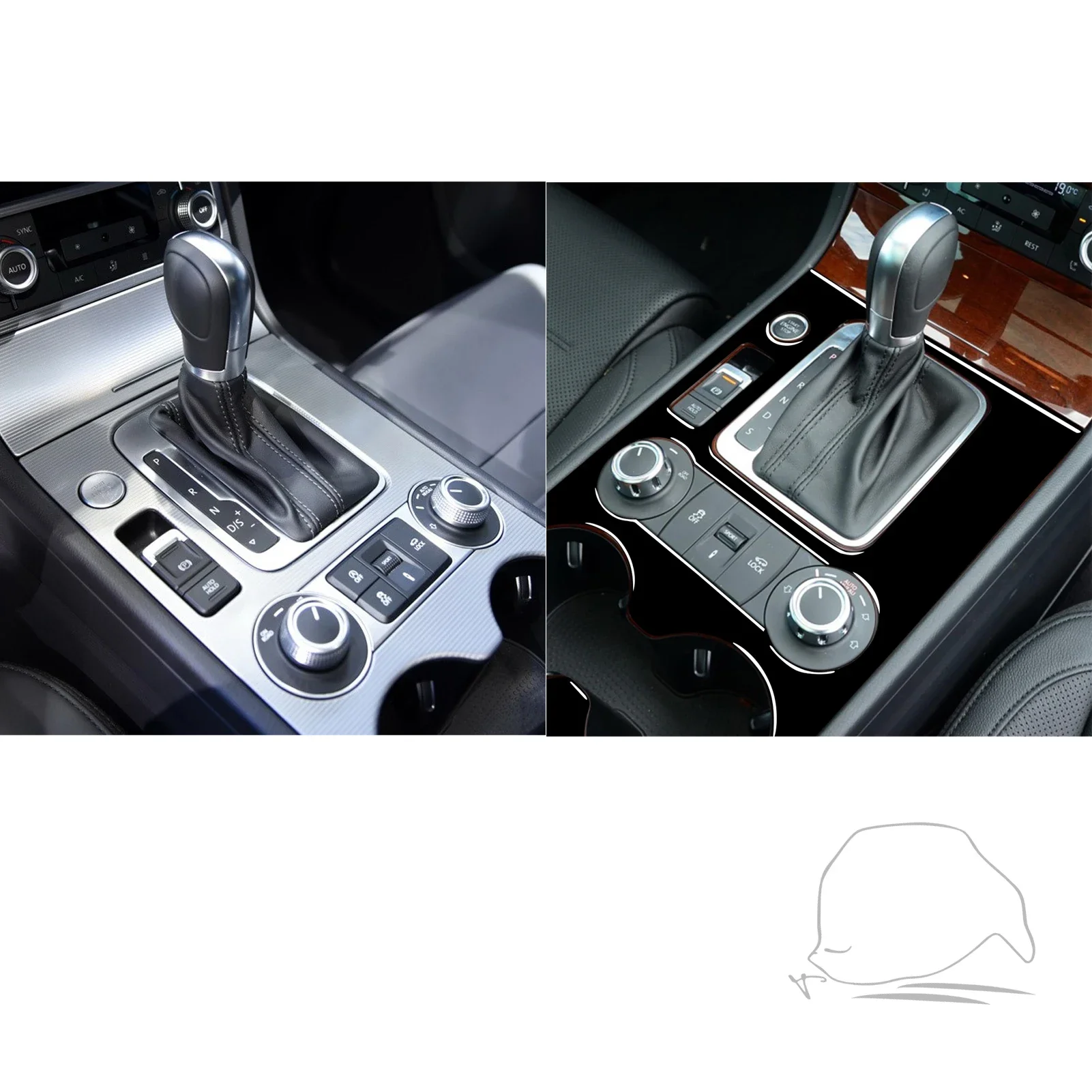 Piano Black Plastic Interior Central Control Gear Panels Trim Sticker for Volkswagen Touareg 2011-2018 Car Interior Accessories