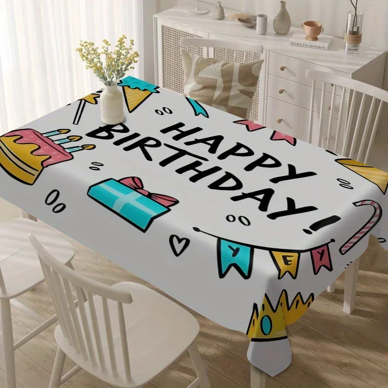 One set of table decoration party supplies, colorful printed birthday celebration cartoon pattern high-quality tableclothxzj