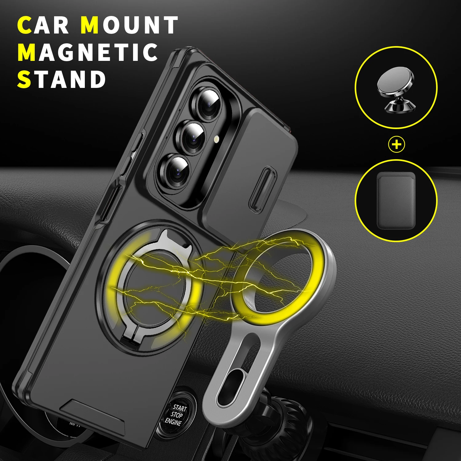 Casing Stand Ring untuk Samsung Galaxy Z Fold7 Fold6 Fold 7 6 5G ZFold7 Pelindung Lensa Geser Kamera Armor CASES