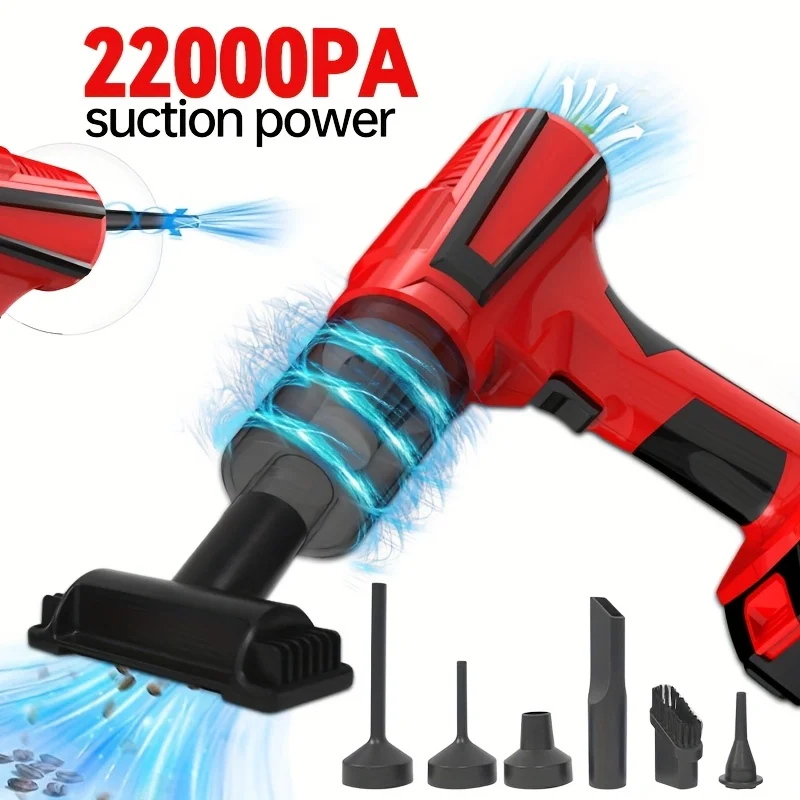 

22000PA Suction Power Cordless Handheld Vacuum Cleaner, with High-Speed Brushless Motor, 1500mAh*5 Large Capacity Battery