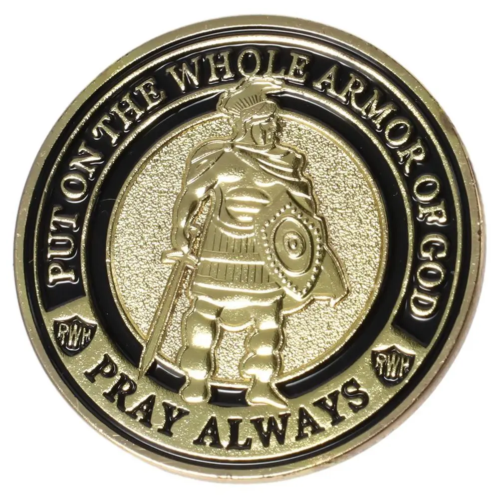 Souvenir Coin Souvenir Coin The Full Armor of God Challenge Coin Put On Collectible Coins Decoration Culture Challenge Coin Gift