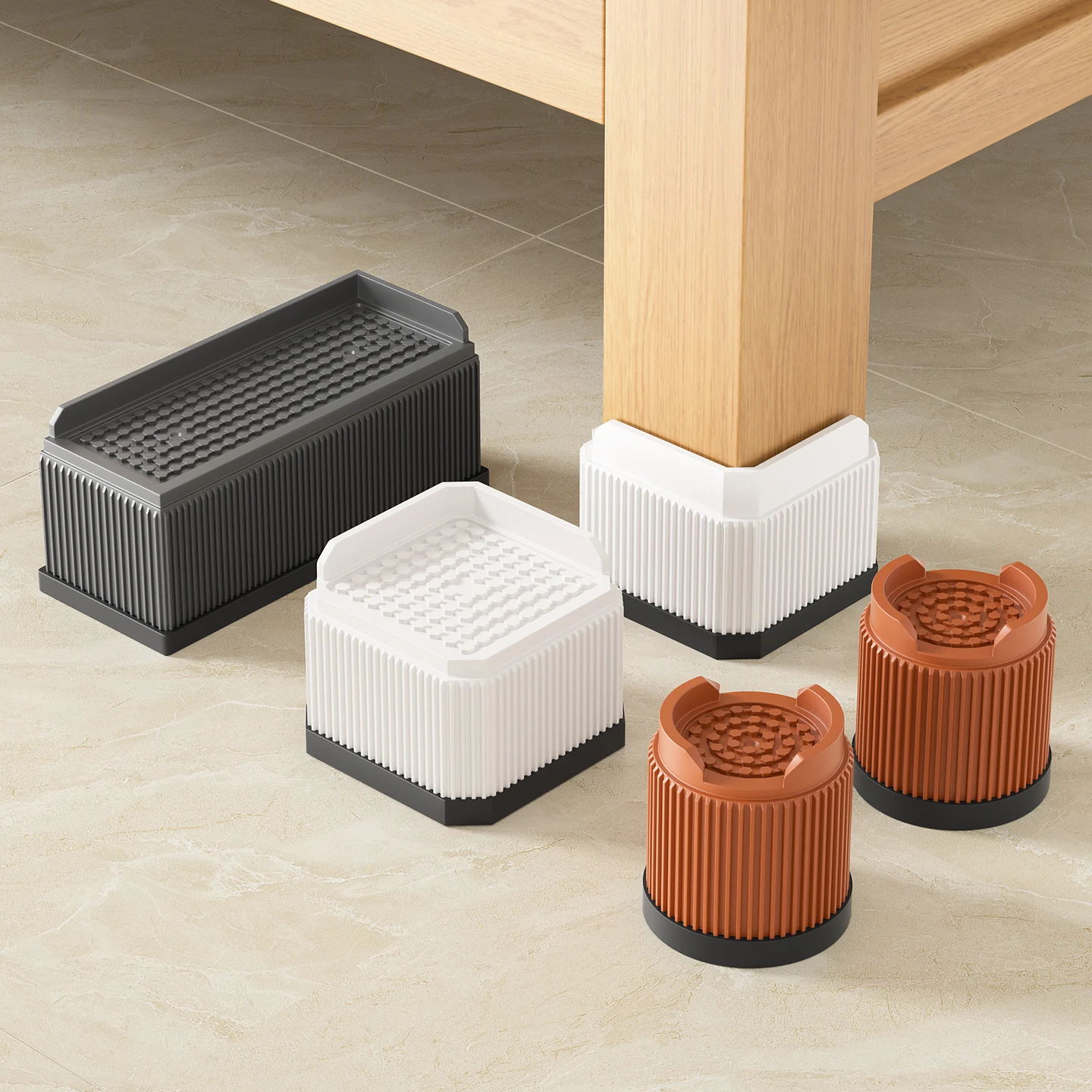 New Furniture Heightening Pads: Home-Use Stackable Risers for Table/Chair/Bed Legs – High Load-Bearing, Triple Anti-Slip