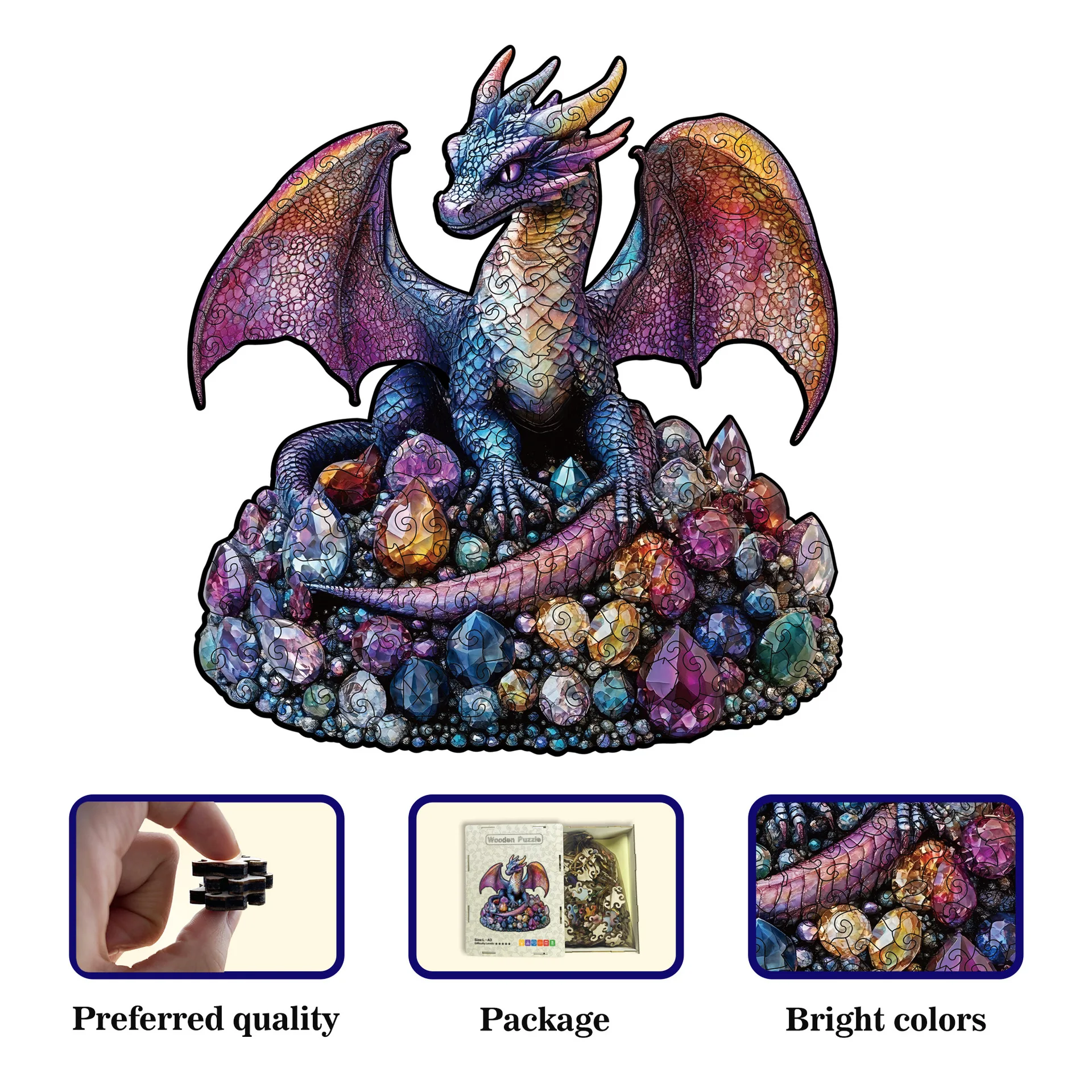 ตัวต่อจิ๊กซอว์รูปมังกร 142/209 ชิ้น ตัวต่อไม้มังกรรูปทรงแปลกตา เกมคลายเครียด ของขวัญวันเกิด ของเล่นเสริมพัฒนาการแสนสนุก