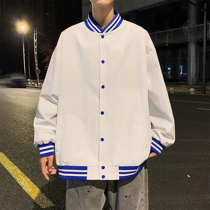 

Loose American Sle Baseball Jaet for Men Autumn Winter plus Size 300 Pou Neutral Simple Faion Trendy Men's Outerwear