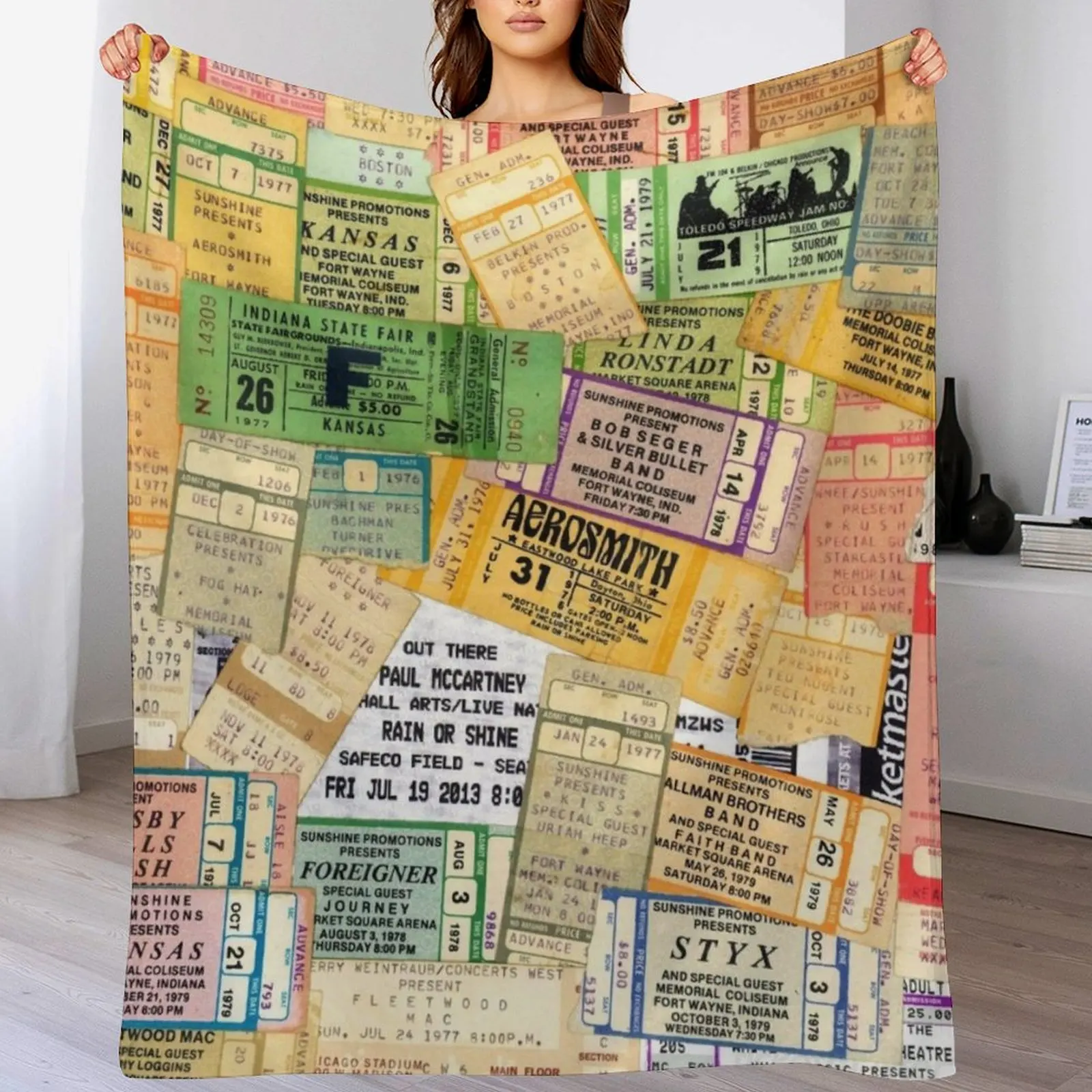 

Concert Ticket Stubs Throw Blanket