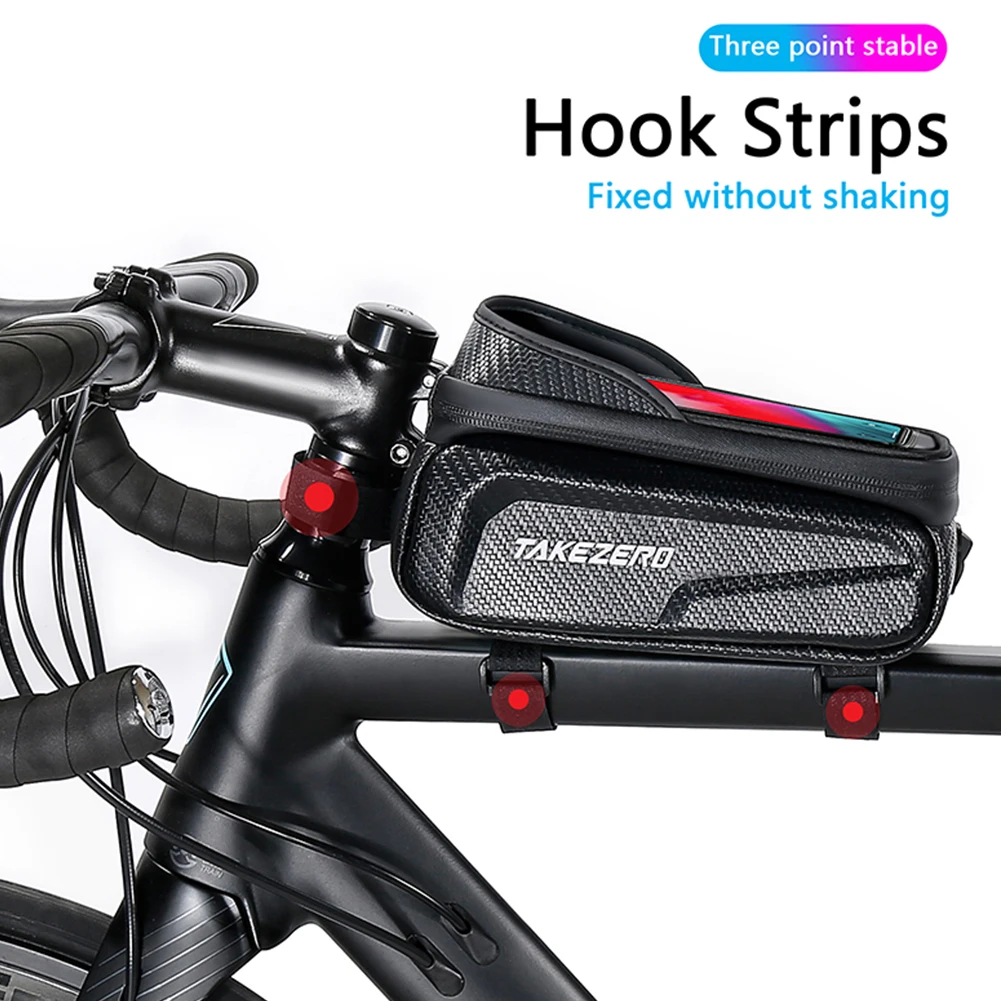 

Hard Shell Bicycle Phone Holder Case Light Barrier Rainproof Touch Screen Cycling Bag Double Zipper for Outdoor Riding Equipment