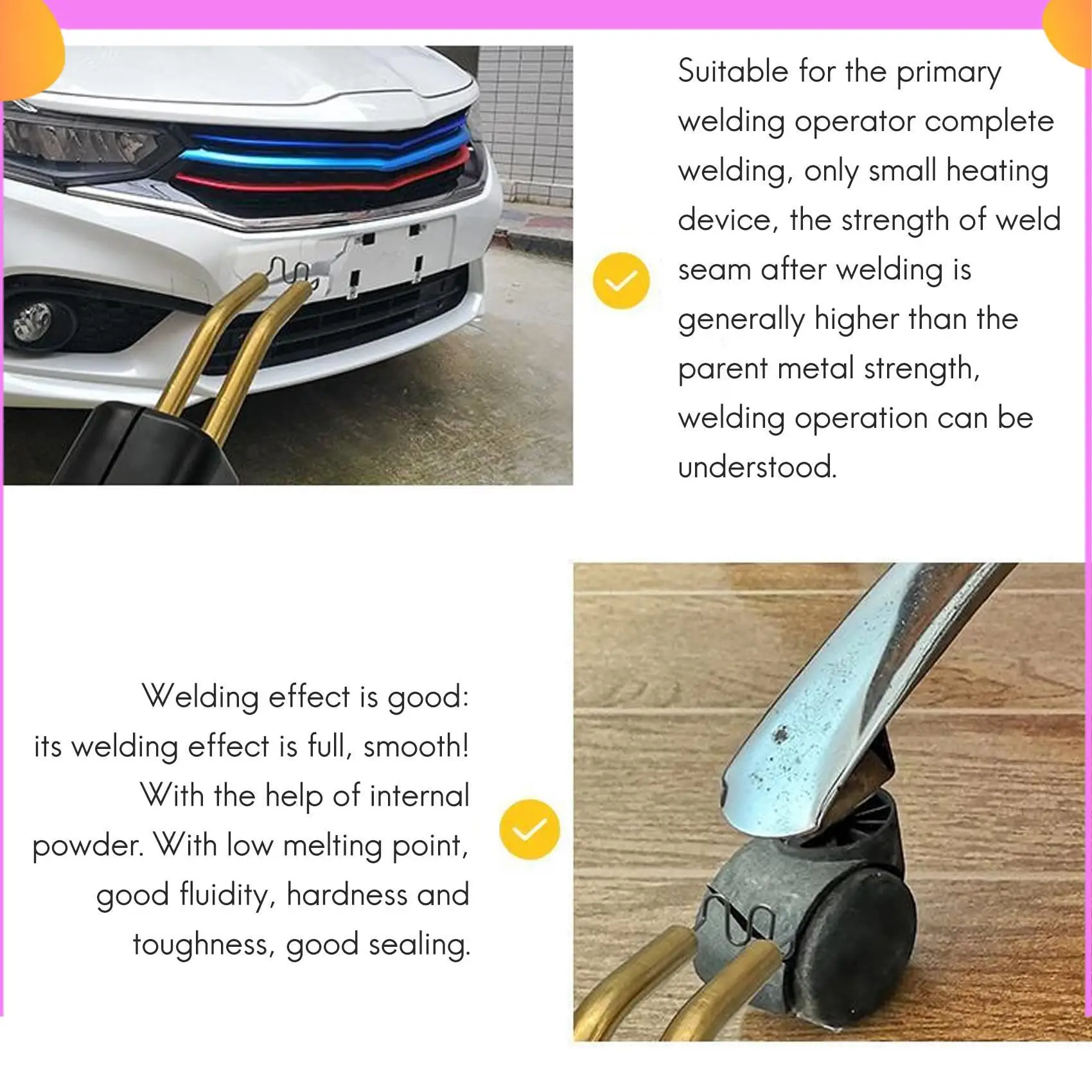 

A23P 1500Pcs Welding Rods Hot Staple Repair Machine Plastic Welding Hot Stapler Auto Bumper Repair Pre Cut Wave Staples 0.6Mm