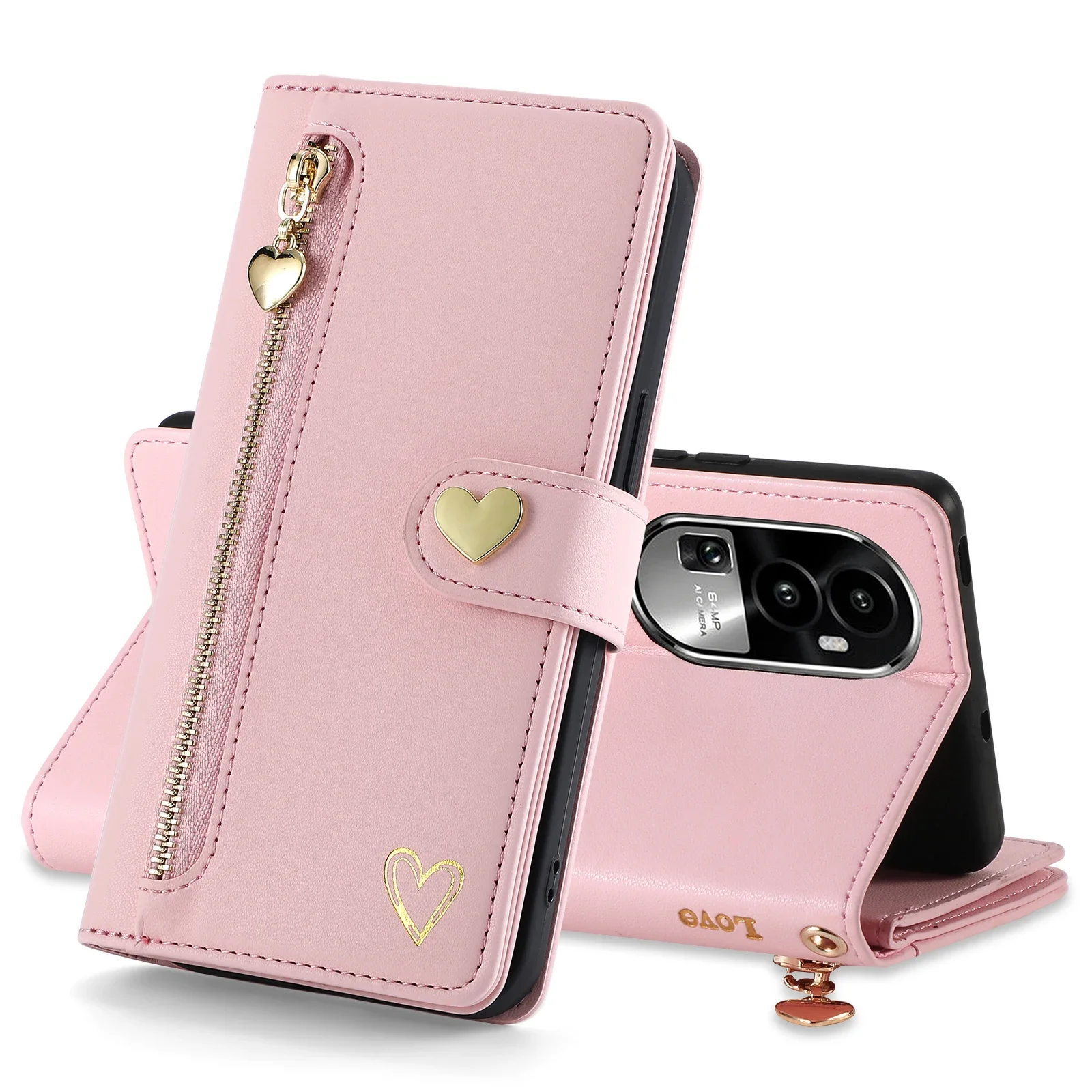 

Кожаный бумажник на молнии для OPPO A38 A58 A78 A36 A76 A16 A17 A57 A77 A93 A94 A95 A15 A54 A55 A52 A72 A92