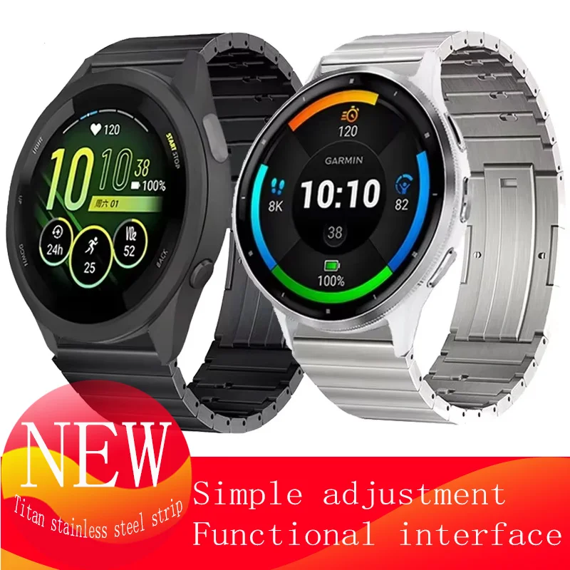 22 mm Schnellverschluss-Armband aus Titanmetall für Garmin Forerunner 970 965 265 255 955 Armband Garmin Venu 4/Vivoactive 4